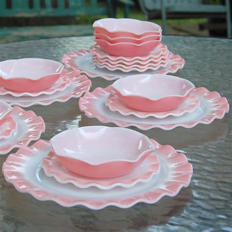 Vintage Hazel Atlas Dinnerware Pink Crinoline By Digsdesignstudio