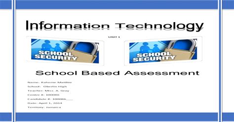 Cape Information Technology Unit 1 Sample Sba Pdf Document