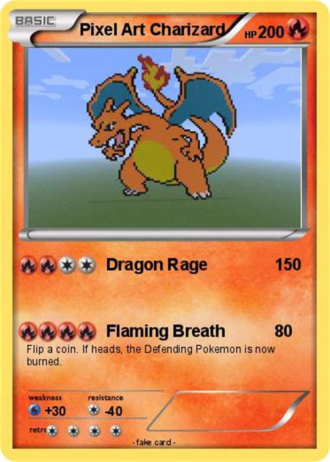 Pokémon Pixel Art Charizard Dragon Rage My Pokemon Card