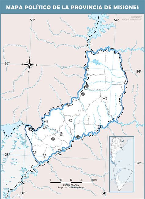 Mapa Político Mudo De La Provincia De Misiones Ex