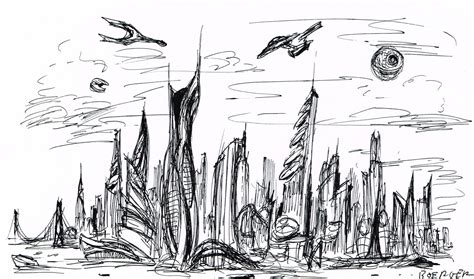 Future City Drawing Easy Travel And World Drawing Images Pencil