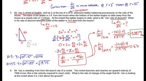 Ap Calculus Section 27 Related Rates Part 4 Youtube