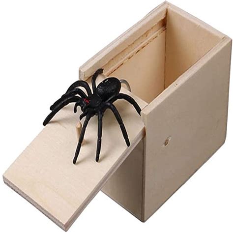 Torubia Spider Prank Boxwooden Prank Spider Scare Box For Boys Girls