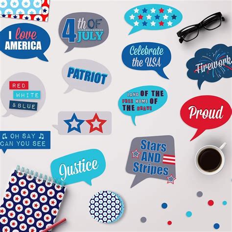 Would Be Amazing To Use To Make Photo Booth Props For Independence Day Party Themed Crafts