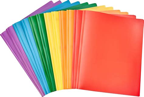 Amazon Basics Heavy Duty Plastic Folders With 2 Pockets For Letter Size