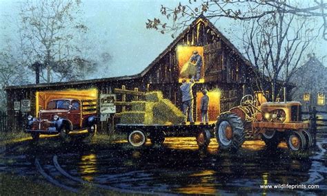 Artist Dave Barnhouse Unframed Farm Art Print Last Chore Of The Day