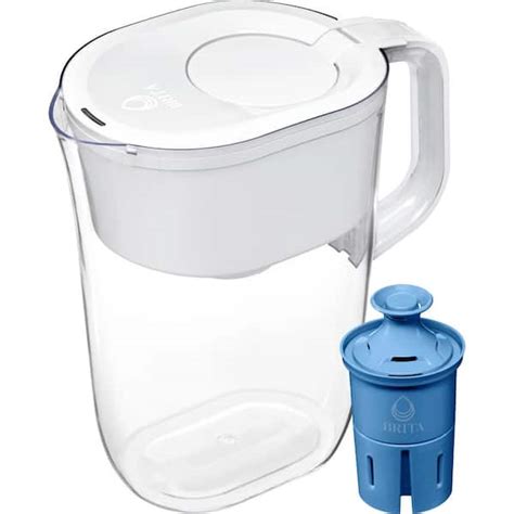 Brita Tahoe 10 Cup Large Water Filter Pitcher In White With 1 Elite