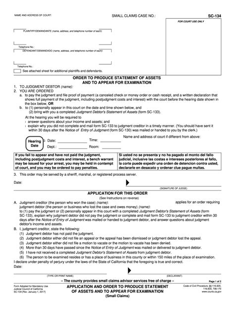 2017 2024 Form Ca Sc 134 Fill Online Printable Fillable Blank