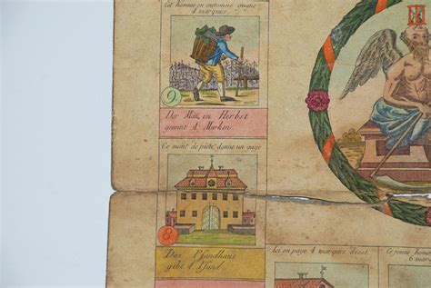 Antique Biedermeier Period Game The Four Seasons At 1810 1820