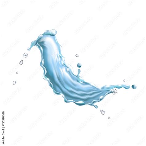 Realistic Water Splash On White Background Vector Illustration Stock