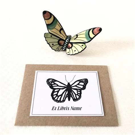 Ex Libris Sticker Set Of 25 Butterfly Bookplates Literary Etsy