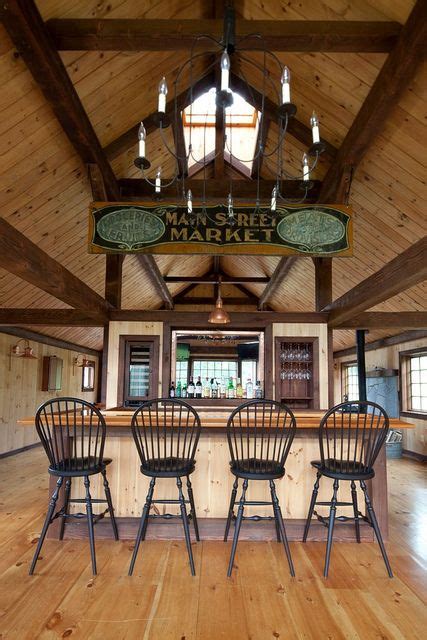 I love being in the kitchen able to watch the snow fall while cooking. Carriage House Post & Beam Bar | Yankee barn homes, Barn ...
