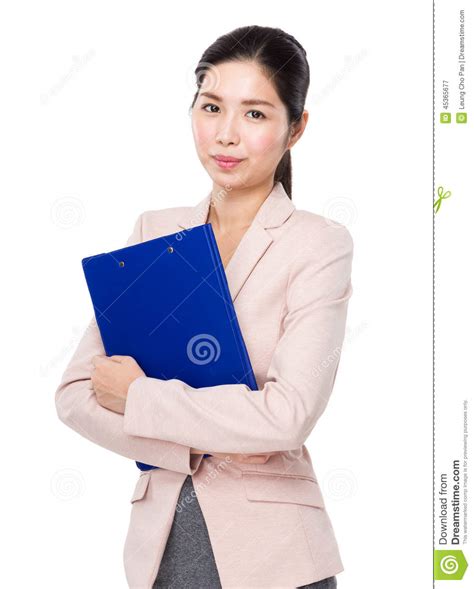 Business Woman With Clipboard Stock Image Image Of Isolated Lady