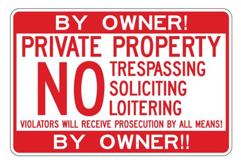 Buy Our Aluminum By Owner Private Property 12x18 Sign At Signs World Wide