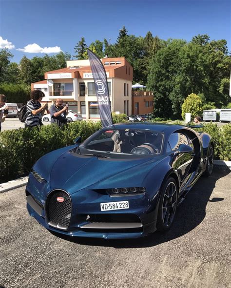 Bugatti Chiron In Fully Exposed Blue Carbon Fiber Photo Taken By