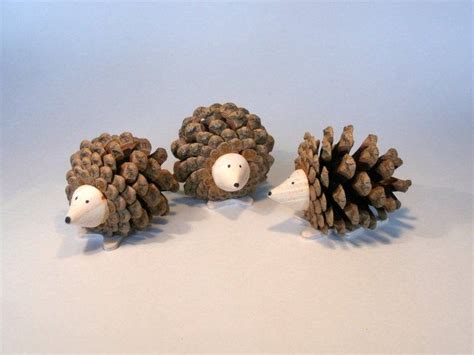 Handcrafted Pine Cone Hedgehog Pack Of 3 By Tom Thumb Designs Ref