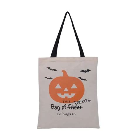 50pcs 6 Types Halloween Tote Bags With Black Handle Pumpkin Christmas