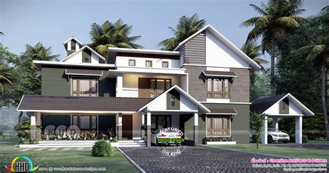 4 Bedroom Mixed Roof Style House Design Kerala Home Design And Floor