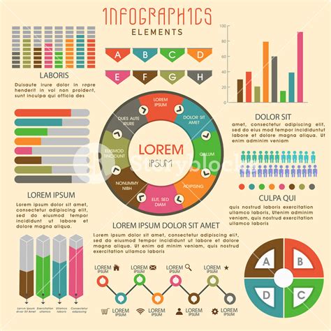 Set Of Colorful Statistical Infographic Elements For Business And