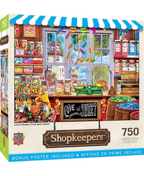 masterpieces puzzles shopkeepers love is sweet 750 piece adult jigsaw