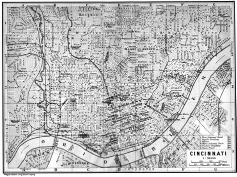 Cincinnati Map Old Maps City Photo Aerial Olds Inspiration