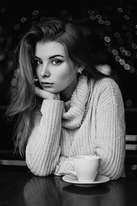 P Free Download Women Monochrome Model Portrait Face Irina Popova White Sweater