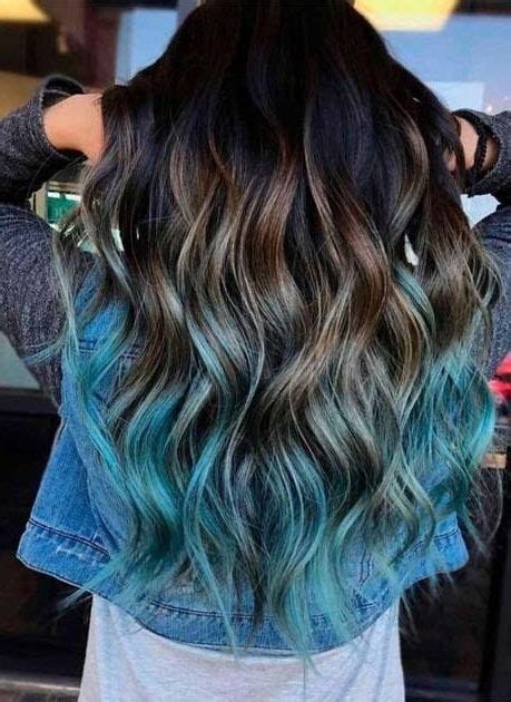 Green Ombre Brown Mint 💚 Hair Color Ideas 💙