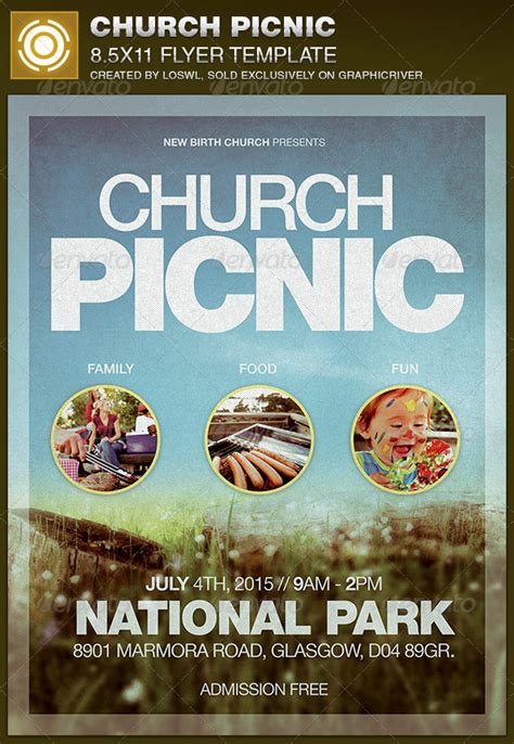 Church Picnic Flyer Template By Loswl Graphicriver