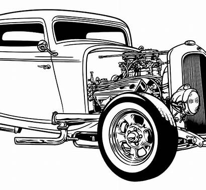 Coloring Rod Pages Cars Rat Outline Hood