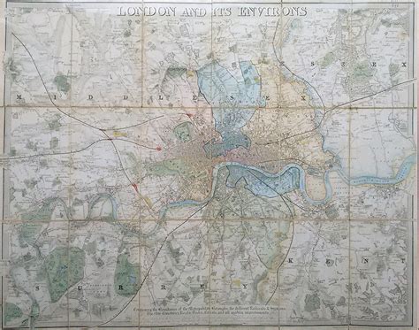 Antique 19th Century Map Of London By Davies Circa 1847