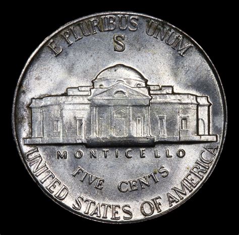 1942 S Jefferson Nickel 5c Grades Gem Unc