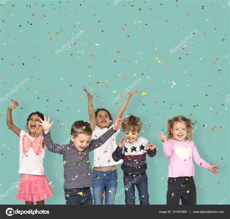 Adorable Children Jumping In Studio — Stock Photo © Rawpixel 151557968