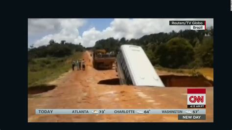 Bus Washes Away After Collapsing In Sinkhole Cnn Video