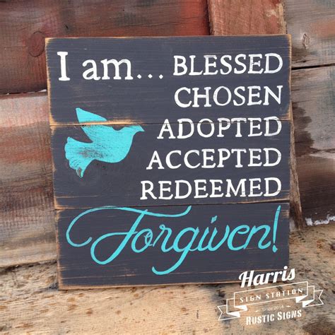Christian Wood Sign Distressed Black Blessed By Harrissignstation