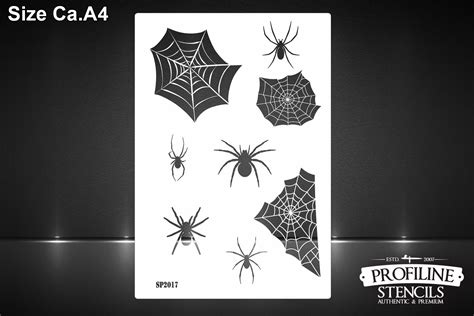 Buy Spiders And Spider Web Airbrush Stencil Horror Halloween Spider Web
