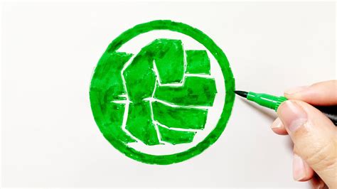 How To Draw The Hulk Fist Logo Youtube