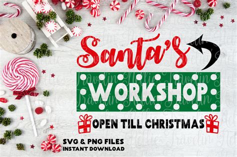 Santas Workshop Svg Christmas Holiday Sign Card Cut File 142006