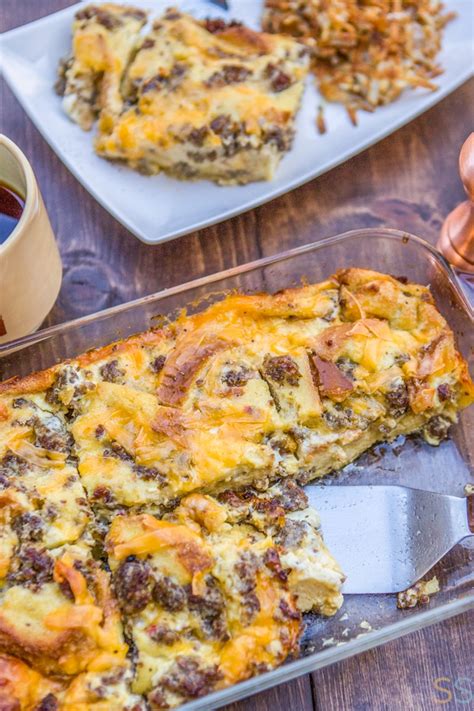 Sausage Egg And Cheese Breakfast Casserole No Bread Bread Poster