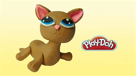 Play Doh Littlest Pet Shop Shorthair Cat How To Make With Playdoh