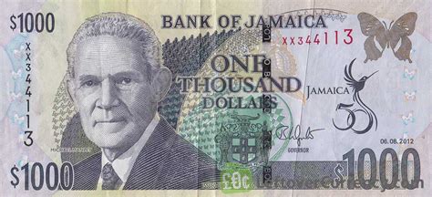 1000 Jamaican Dollars Banknote Michael Manley Exchange Yours Today