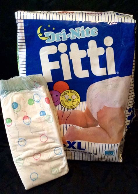 Vintage Fitti Dri Nite Diapers Plastic Sz Xl Disposable