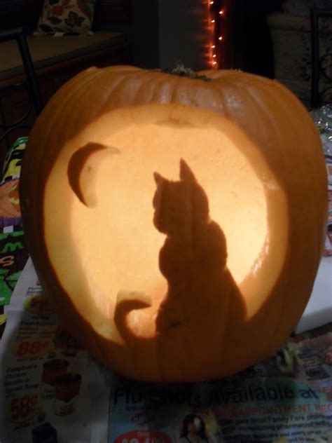 Cat Pumpkin Carving Template Tasteful Space