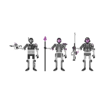 Oc Pixel Art Version Of Lilac Clan Assassin Knight And Sniper For