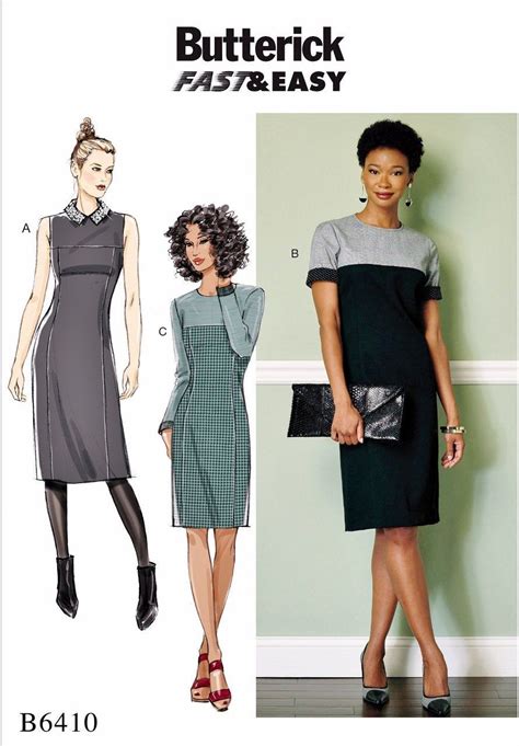 Sewing Pattern Sheath Dress Pattern Easy Dress Pattern Long Sleeve