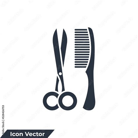Scissor And Comb Icon Logo Vector Illustration Hair Salon Symbol