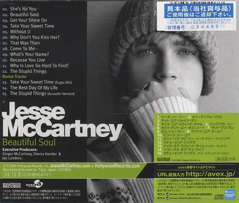 Jesse Mccartney Beautiful Soul Japanese Promo Cd Album Cdlp 446004
