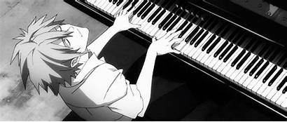 Anime Piano Gifs Musique Manga Evangelion Kawoshin