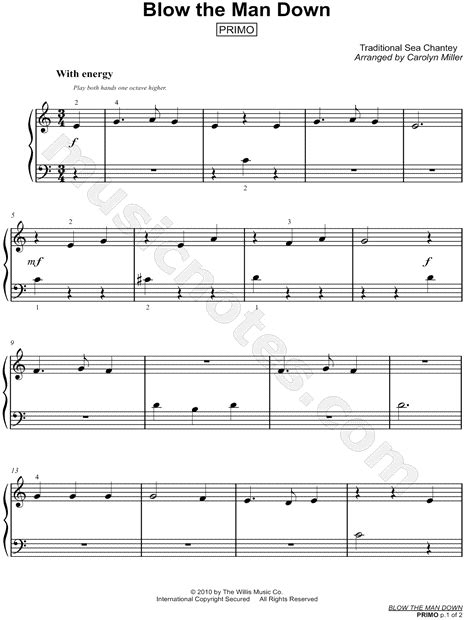 Blow the man down (2020). Traditional Sea Chanty "Blow the Man Down" Sheet Music in ...
