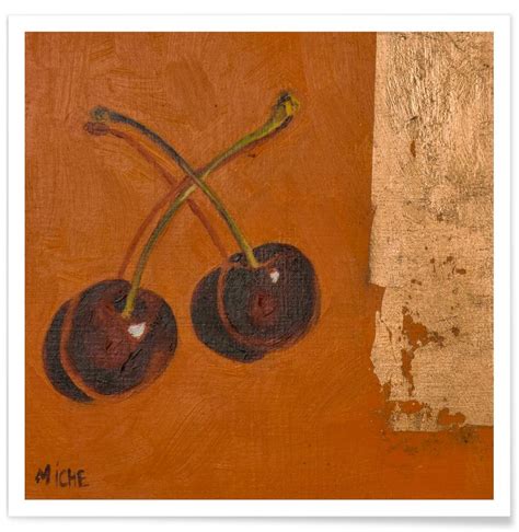 Rose Gold Cherries Poster JUNIQE