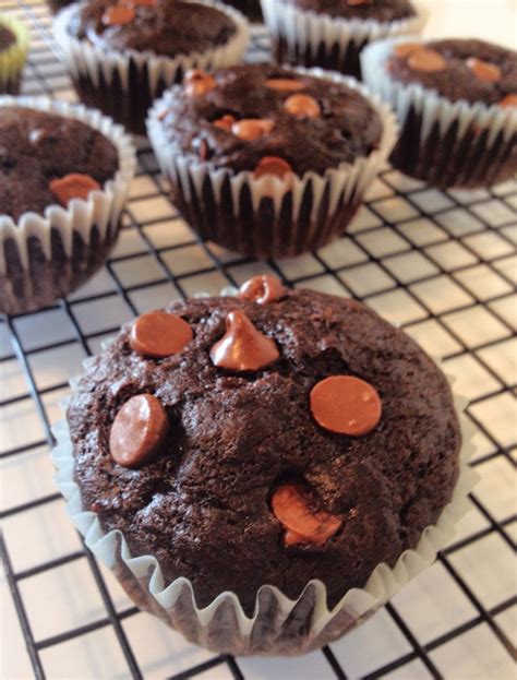 Super Moist Chocolate Chocolate Chip Muffins The Secret Ingredient Is
